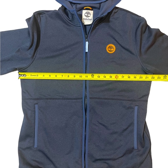 Timberland Full Zip Hooded Sweatshirt Fleece Lined Blue Mens Large - Picture 4 of 5